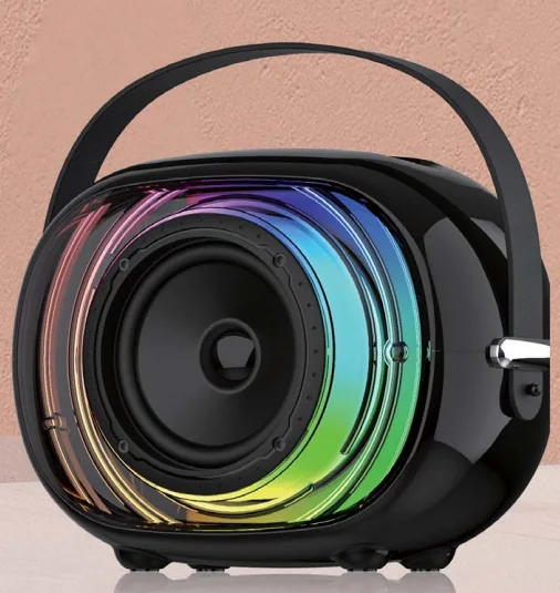 HZ-B305 Portable Bluetooth Speaker with Colorful LED Lights - 8W Wireless Speaker with BT 5.3, Stylish Handheld Design for Immersive Sound & Visual Experience