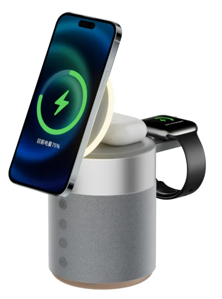 HZ-B308 5W Bluetooth Speaker with Wireless Charging | 15W Fast Charge, Portable Speaker with Deep Bass