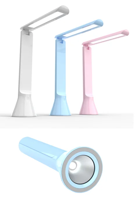 Y21 2 in 1 Portable LED Table Lamp with Flashlight, 3 Color Modes